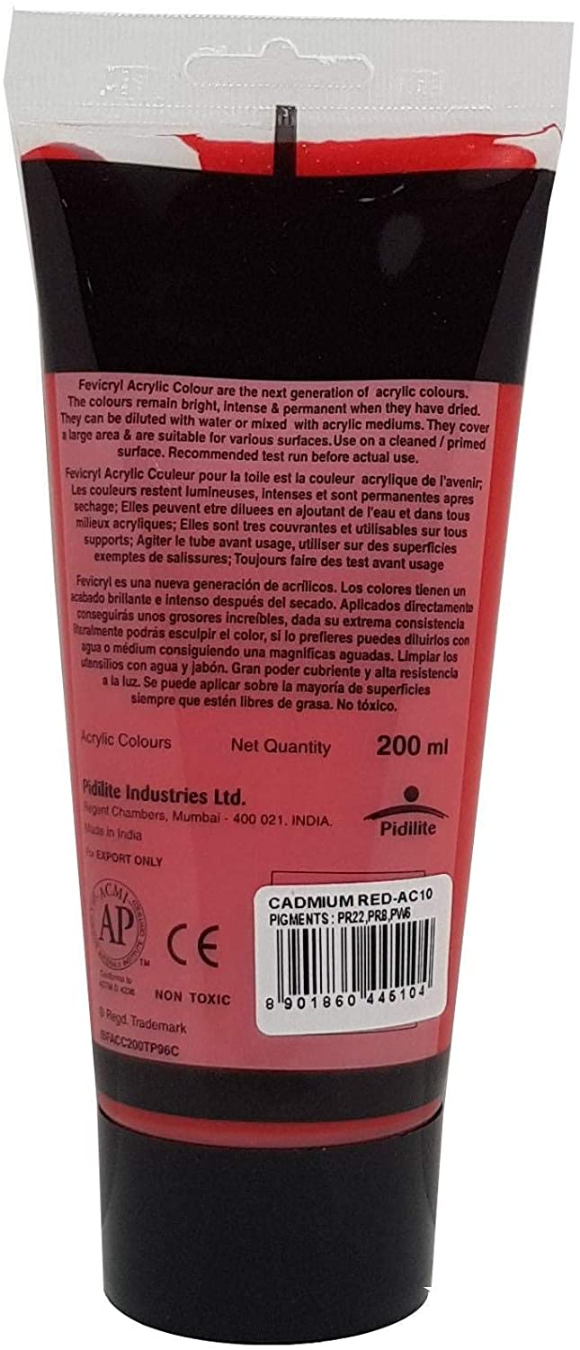 Pidilite Fevicryl Acrylic Color 200ml Cadmium Red Secondary image