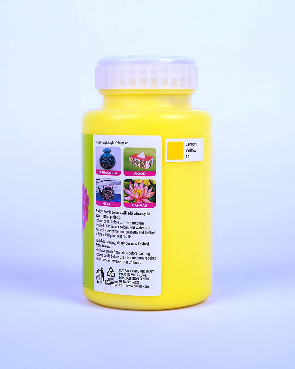 Pidilite Fevicryl Acrylic Color 500ml Lemon Yellow - Al Masam Stationery LLC