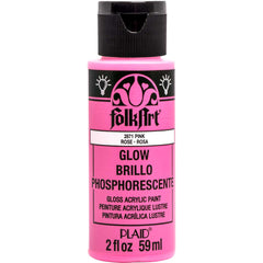 Folkart Glow In The Dark Matte Acrylic Paints Glow Pink - Al Masam Stationery LLC