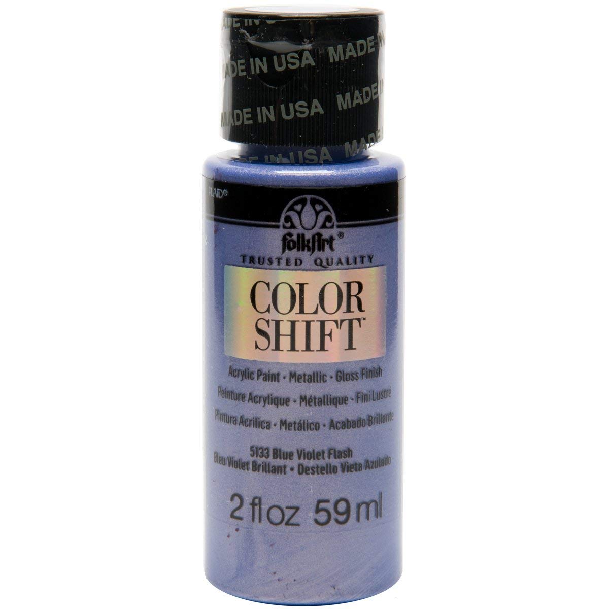 Folkart Color Shift Acrylic Paints Blue Violet Flash - Al Masam Stationery LLC Main image
