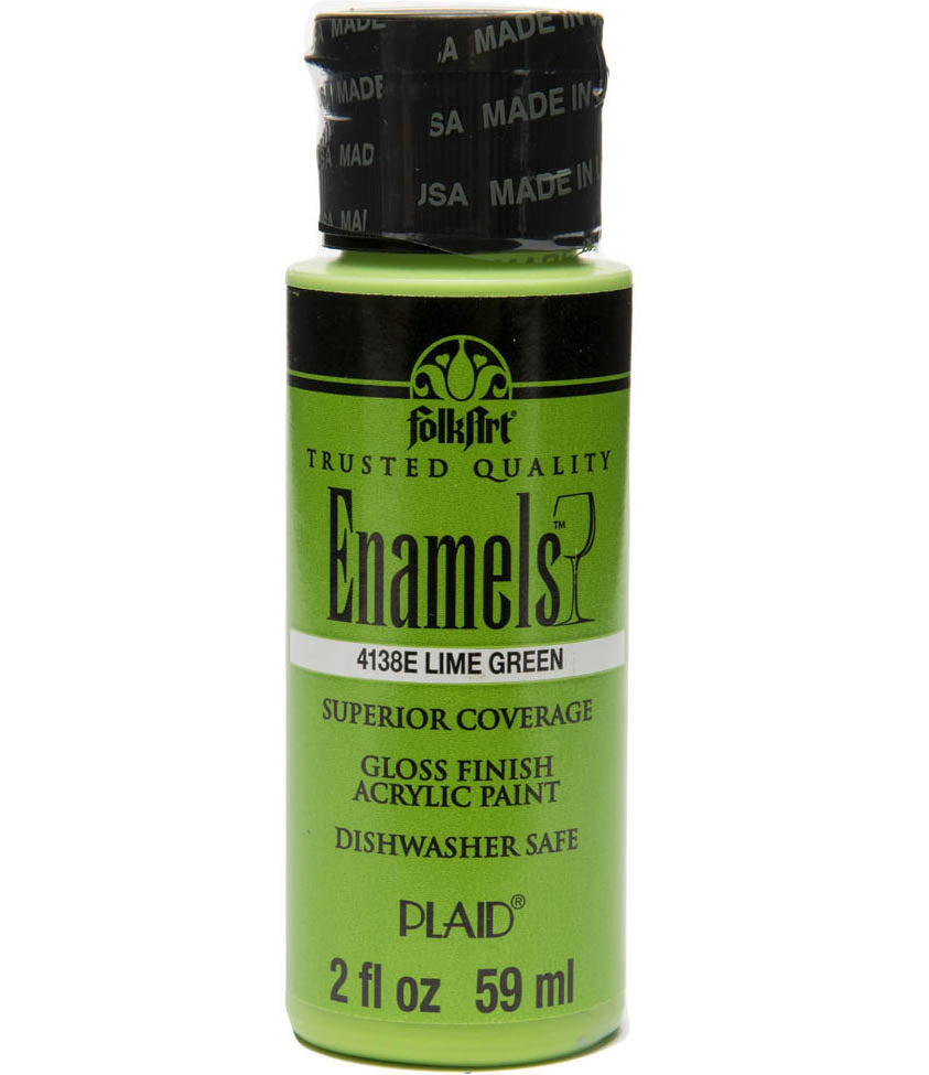 Folkart Enamel Gloss Acrylic Paints Lime Green - Al Masam Stationery LLC Main image