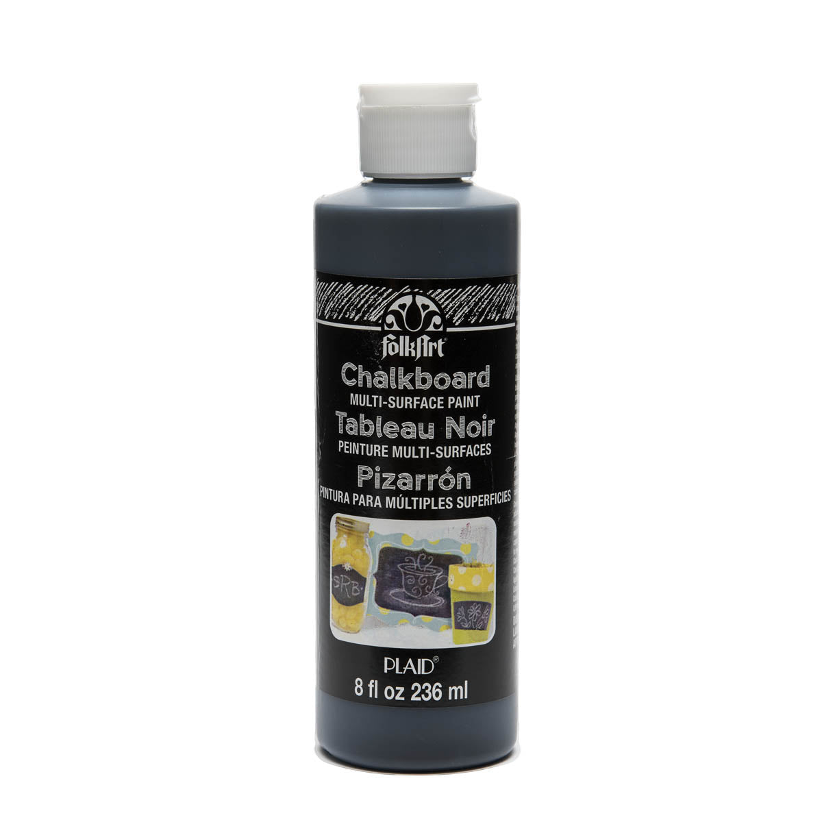 Folkart Chalkboard Multi Surface Paints Chalkboard Multi Surface Black 8Oz. - Al Masam Stationery LLC Main image