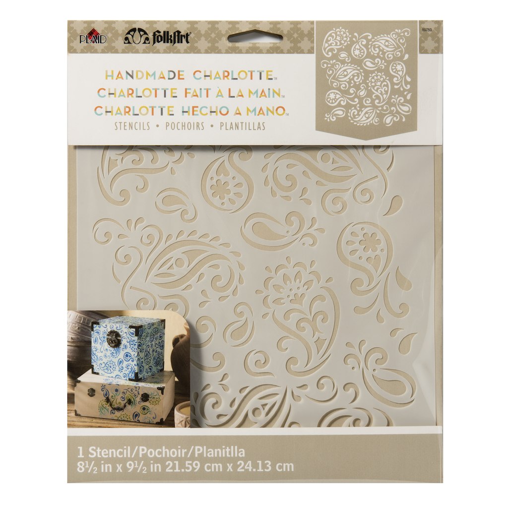 Folk Art Handmade Charlotte Stencil Paisley Delight - Al Masam Stationery LLC Main image