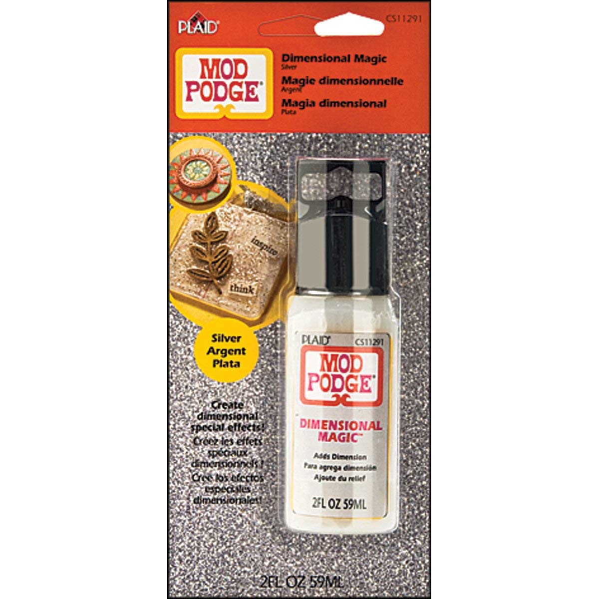 Mod Podge Dimensional Magic Glitter Silver 2 Oz. - Al Masam Stationery LLC Main image