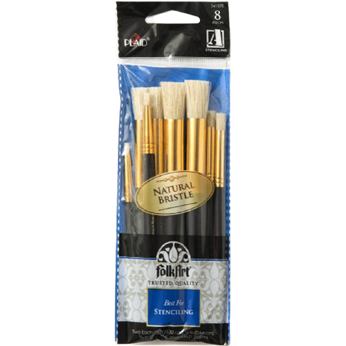 Flokart Brushes - Short Handle Stencil Brush Set (8 Pcs) - Al Masam Stationery LLC Main image