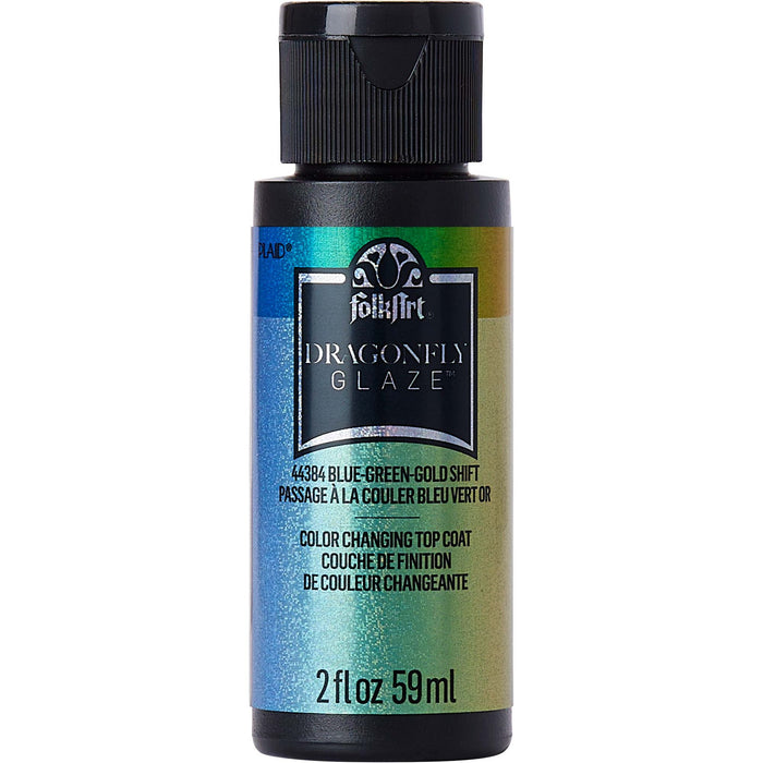 Folk Art Dragonfly Glaze Multisurface Paint - Blue-Green-Gold - 2Oz - MSP 44384 - Al Masam Stationery LLC