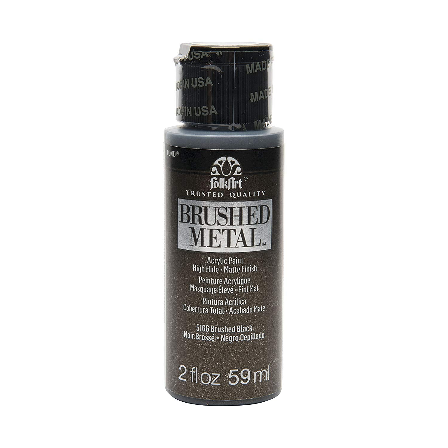 Folkart Brushed Metal Acrylic Paints Black - Al Masam Stationery LLC Main image