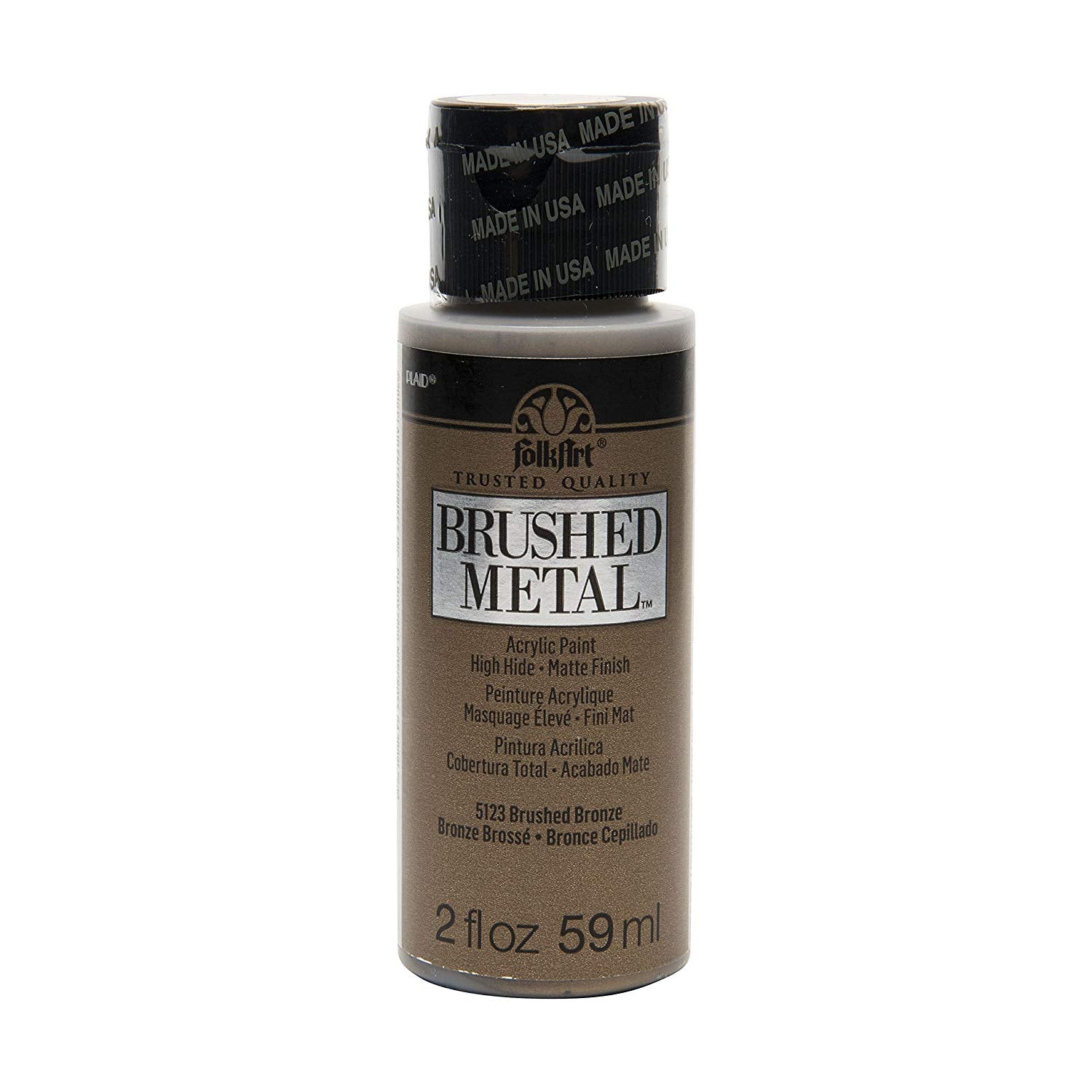 Folkart Brushed Metal Acrylic Paints Bronze - Al Masam Stationery LLC Main image