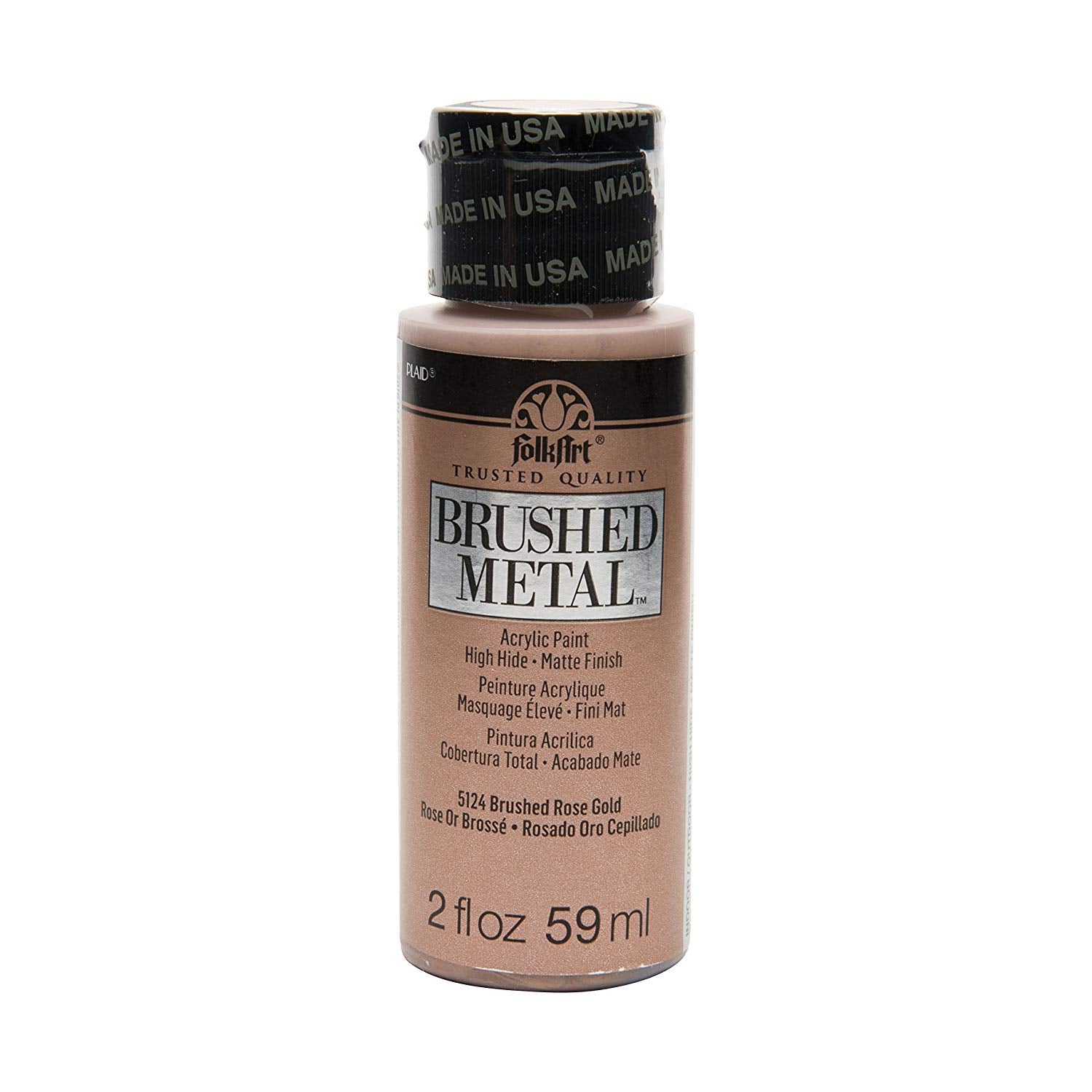 Folkart Brushed Metal Acrylic Paints Rose Gold - Al Masam Stationery LLC Main image