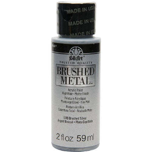 Folkart Brushed Metal Acrylic Paints Silver - Al Masam Stationery LLC Main image