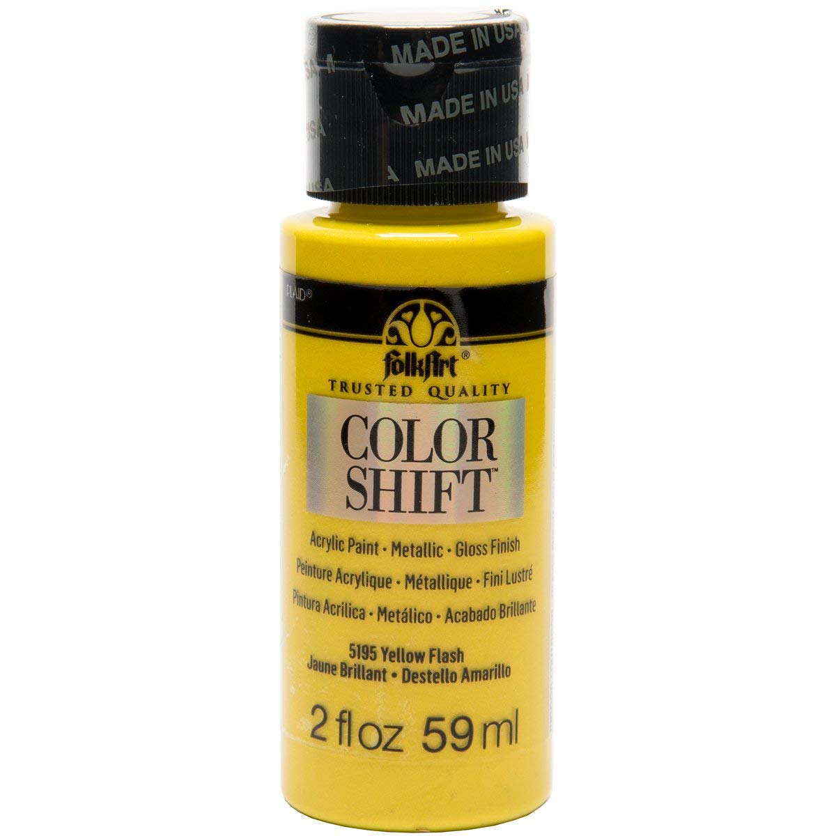 Folkart Color Shift Acrylic Paints Yellow Flash - Al Masam Stationery LLC Main image
