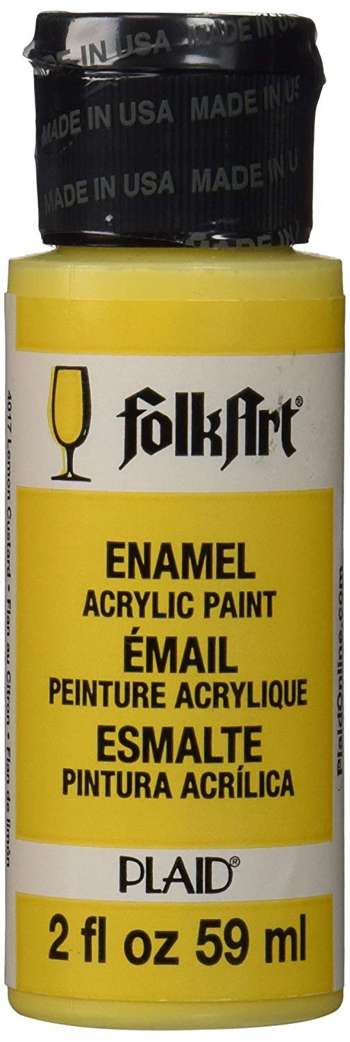 Folkart Enamel Gloss Acrylic Paints Lemon Custard - Al Masam Stationery LLC Main image