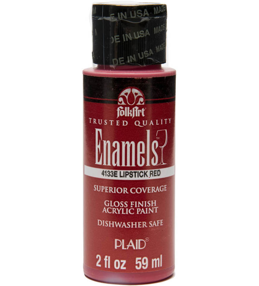 Folkart Enamel Gloss Acrylic Paints Lipstick Red - Al Masam Stationery LLC Main image