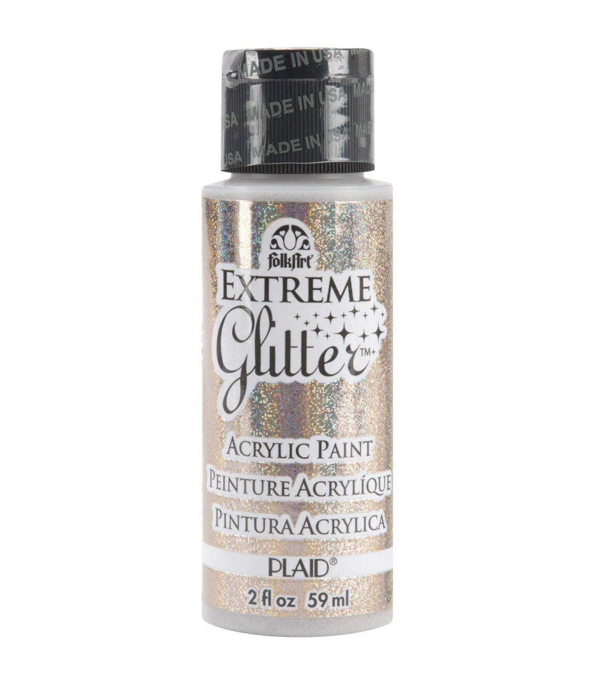 Folkart Extreme Glitter Multi Surface Paints Champagne - Al Masam Stationery LLC Main image