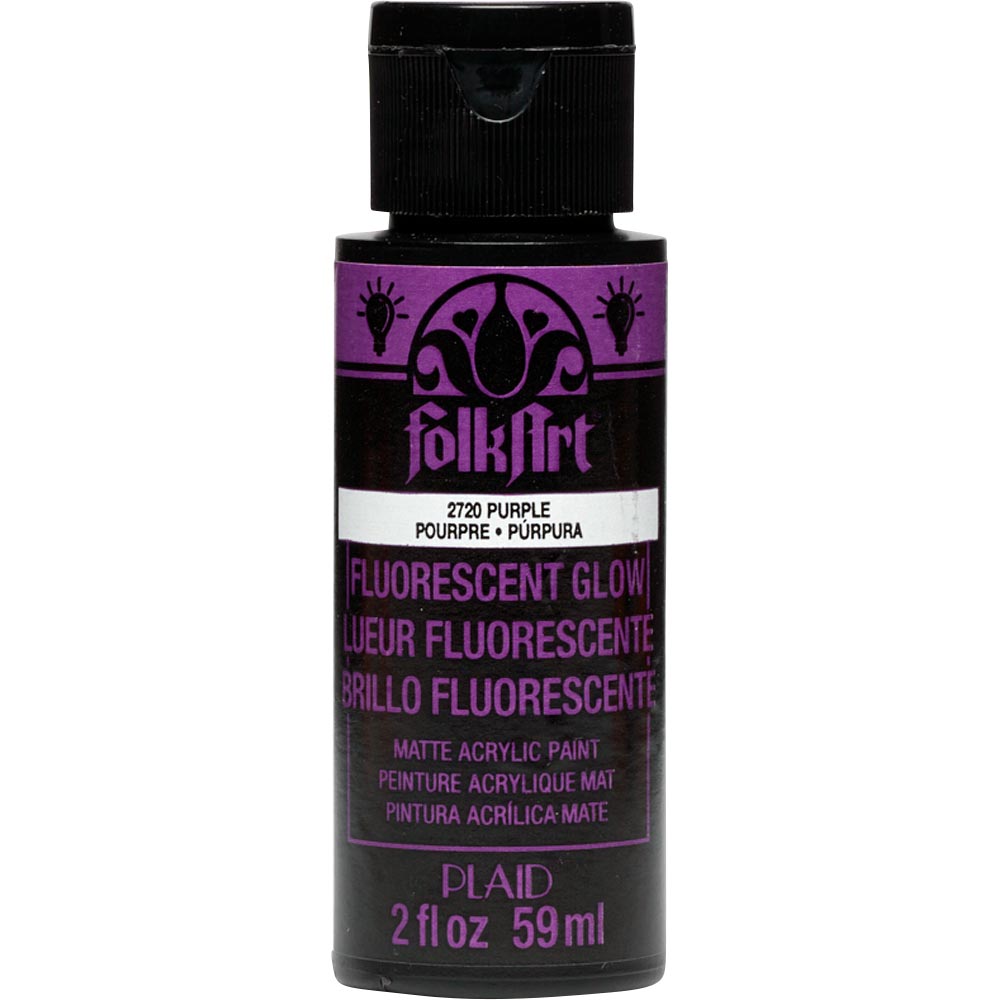 Folkart Fluorescent Glow Matte Acrylic Paints Flourescent Glow Purple - Al Masam Stationery LLC Main image