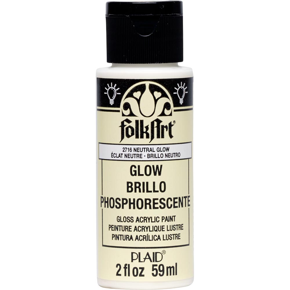 Folkart Glow In The Dark Matte Acrylic Paints Neutral Glow - Al Masam Stationery LLC Main image
