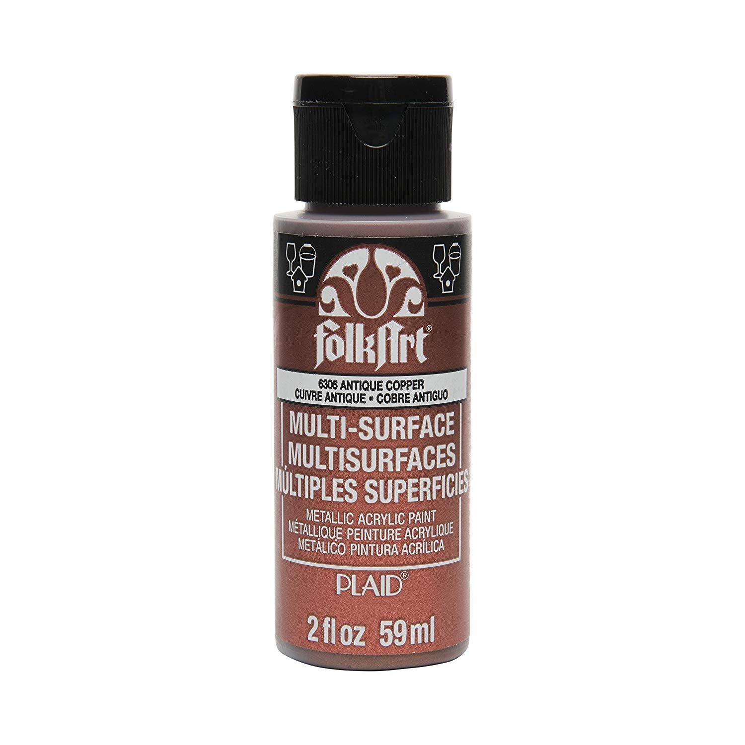 Folkart Metallic Multi Surface Paints Metallic Antique Copper - Al Masam Stationery LLC Main image