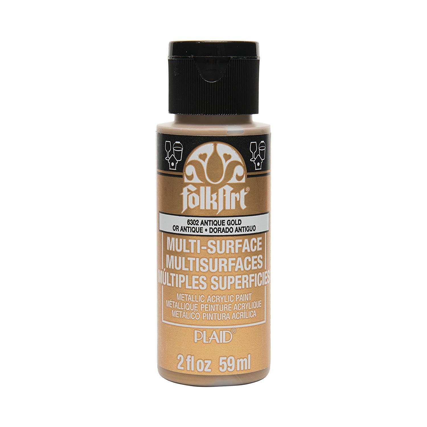 Folkart Metallic Multi Surface Paints Metallic Antique Gold - Al Masam Stationery LLC Main image