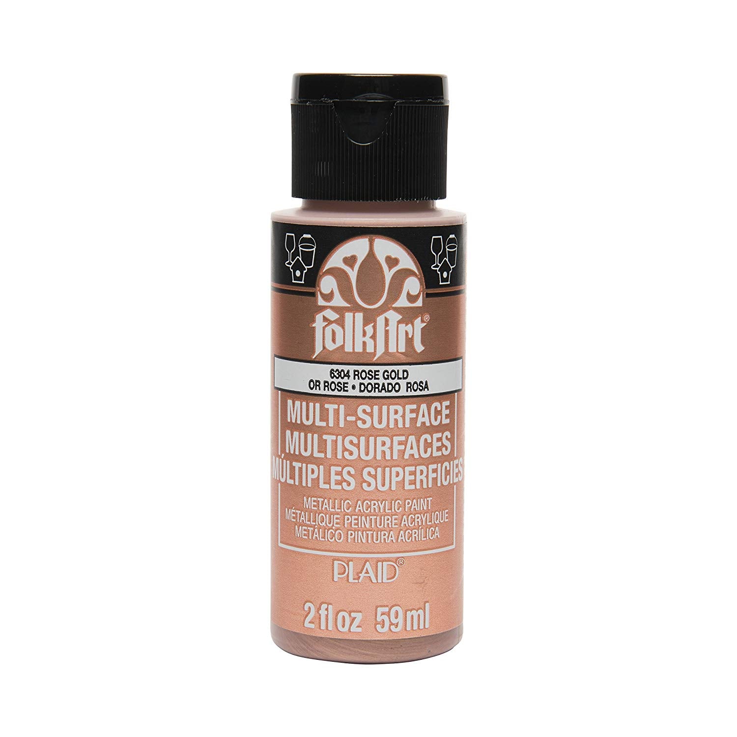 Folkart Metallic Multi Surface Paints Metallic Rose Gold - Al Masam Stationery LLC Main image