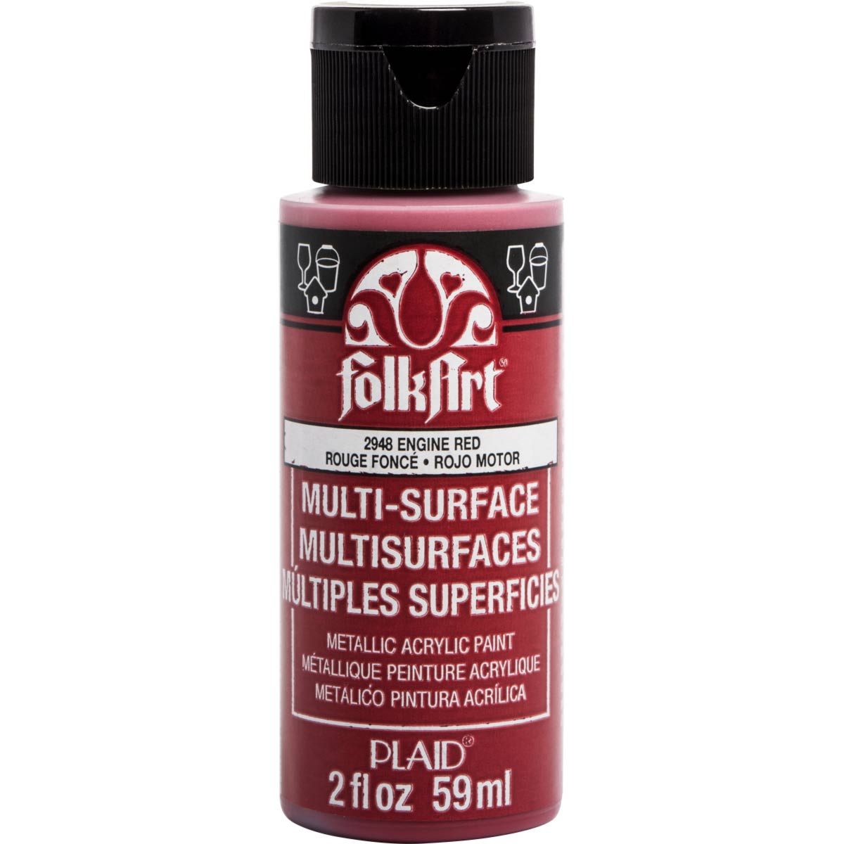 Folkart Multi-Surface Paint - Engine Red - Al Masam Stationery LLC Main image