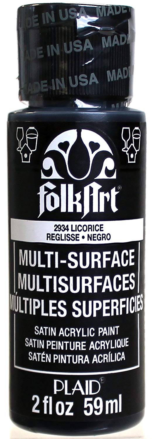 Folkart Multi-Surface Paint - Licorice - Al Masam Stationery LLC Main image