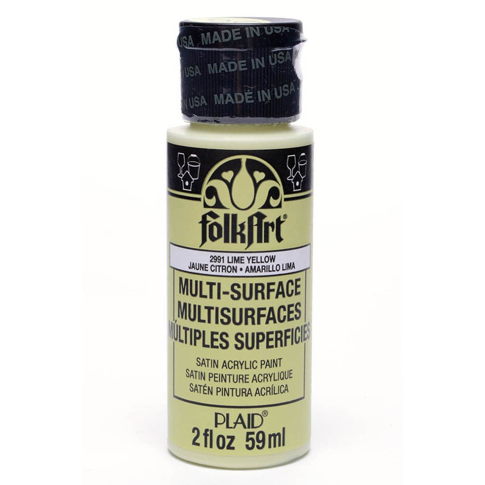 Folkart Multi-Surface Paint - Lime Yellow - Al Masam Stationery LLC Main image