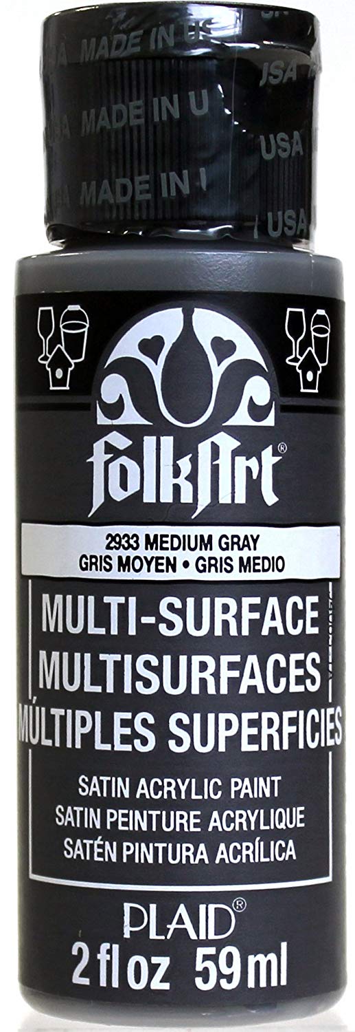 Folkart Multi-Surface Paint - Medium Gray - Al Masam Stationery LLC Main image