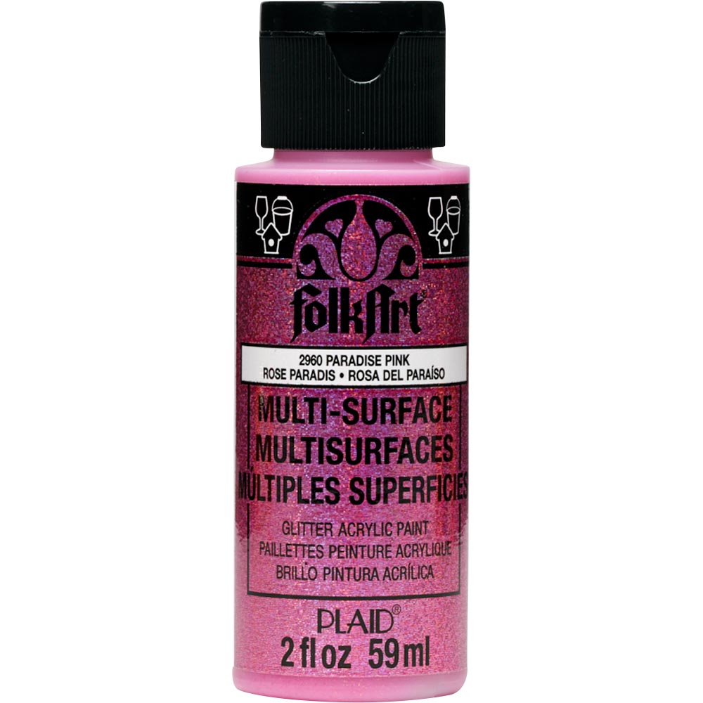 Folkart Multi-Surface Specialty Paint - Glitter Paradise Pink - Al Masam Stationery LLC Main image