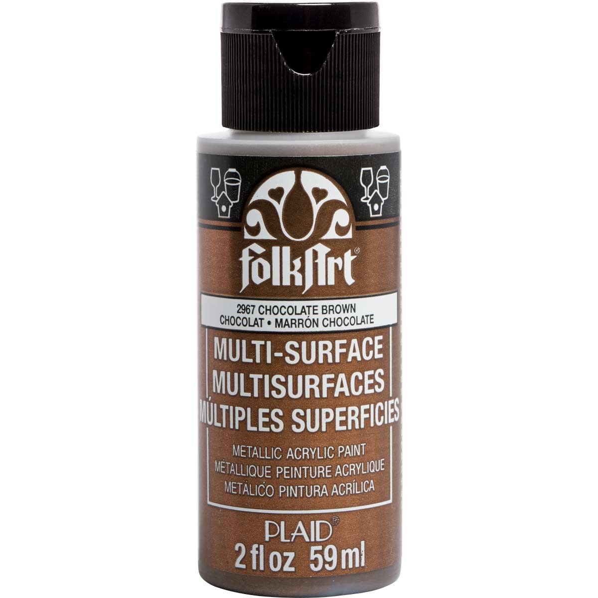 Folkart Multi-Surface Specialty Paint - Metallic Chocolate Brown - Al Masam Stationery LLC Main image