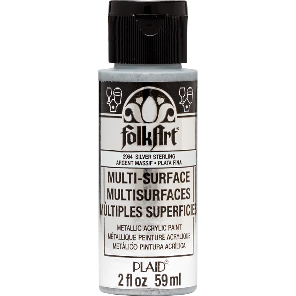 Folkart Multi-Surface Specialty Paint - Metallic Sterling Silver - Al Masam Stationery LLC Main image