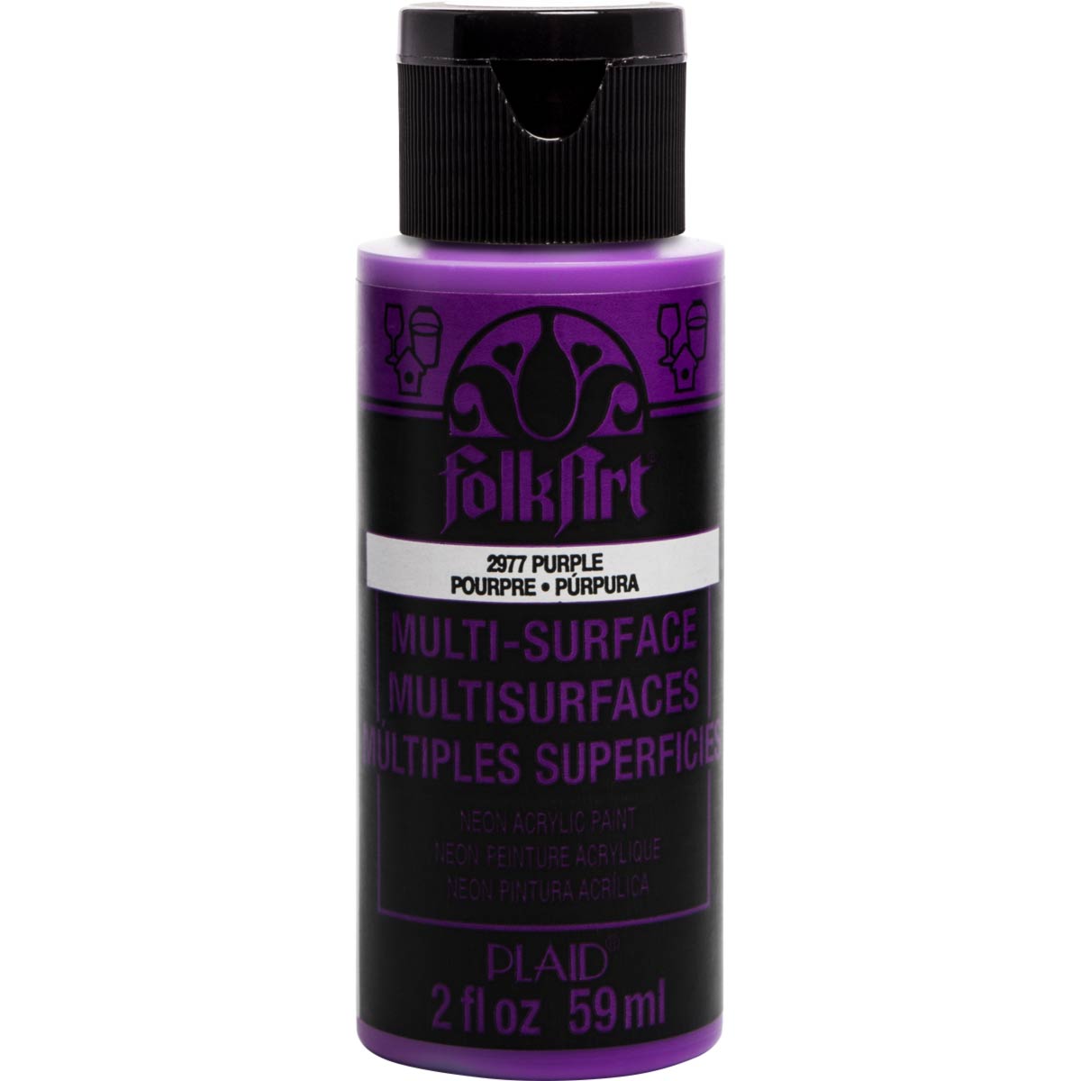 Folkart Multi-Surface Specialty Paint - Neon Glow Purple - Al Masam Stationery LLC Main image