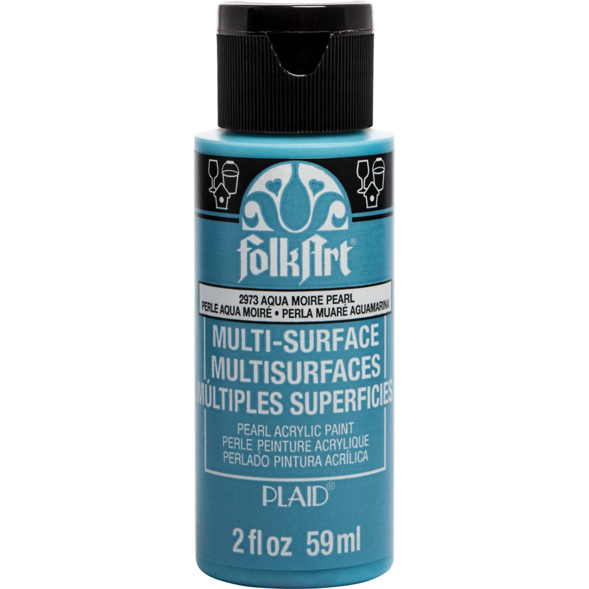 Folkart Multi-Surface Specialty Paint - Pearl Aqua Moire - Al Masam Stationery LLC Main image