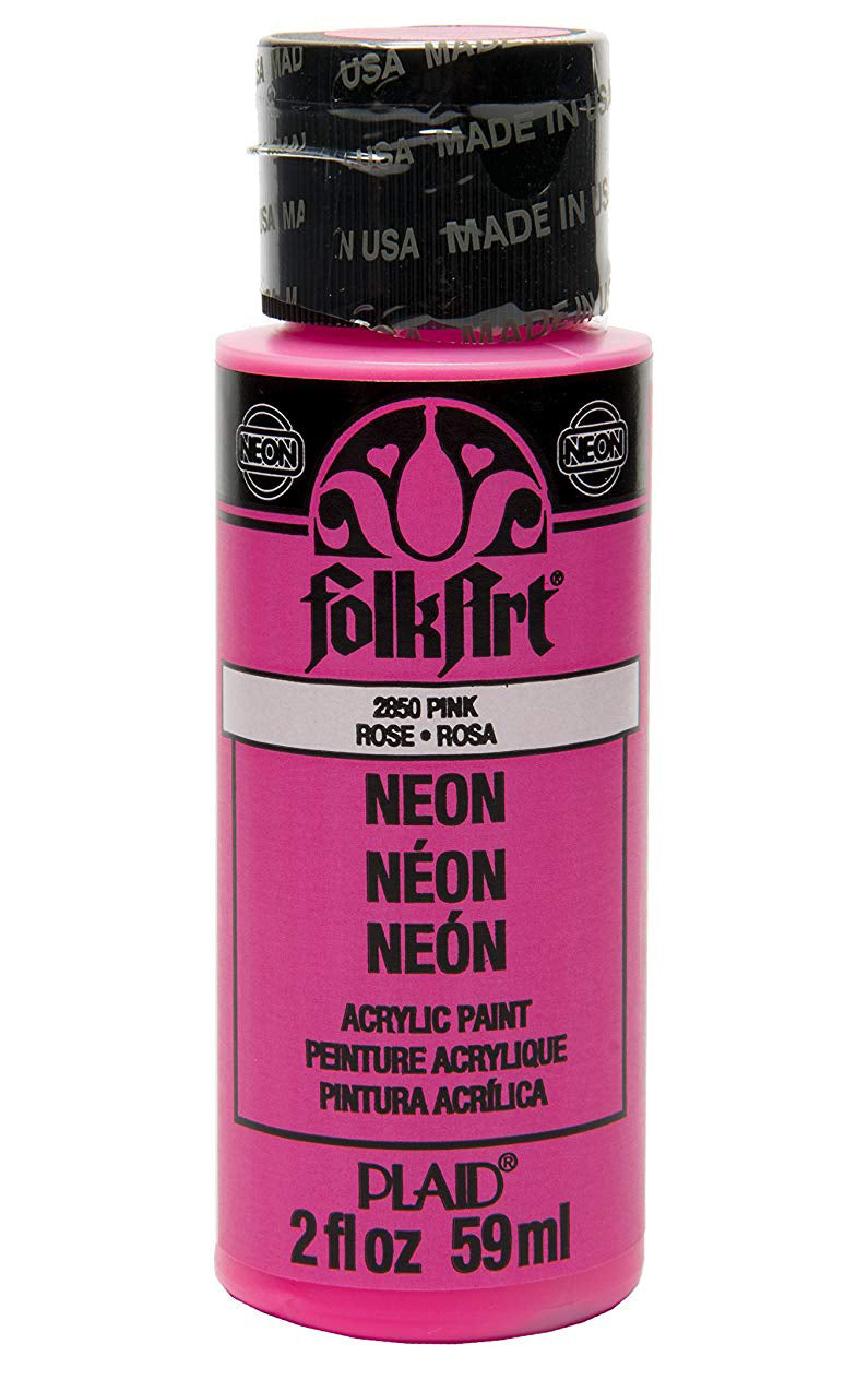 Folkart Neon Matte Acrylic Paints Neon Pink - Al Masam Stationery LLC Main image