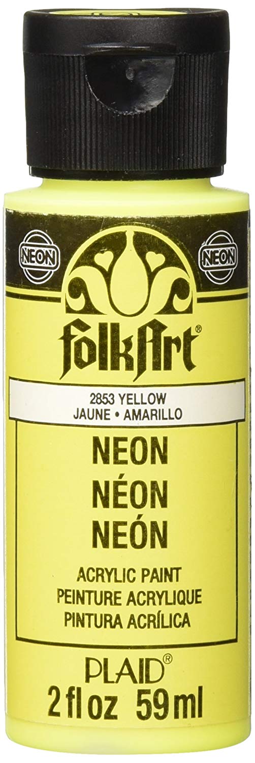 Folkart Neon Matte Acrylic Paints Neon Yellow - Al Masam Stationery LLC Main image