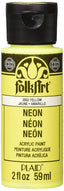 Folkart Neon Matte Acrylic Paints Neon Yellow - Al Masam Stationery LLC