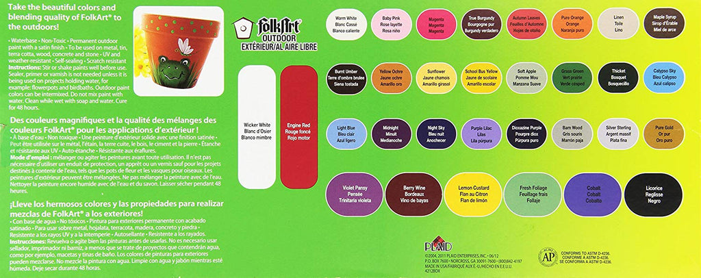 Folkart Outdoor 32 Color Paint Set - Al Masam Stationery LLC
