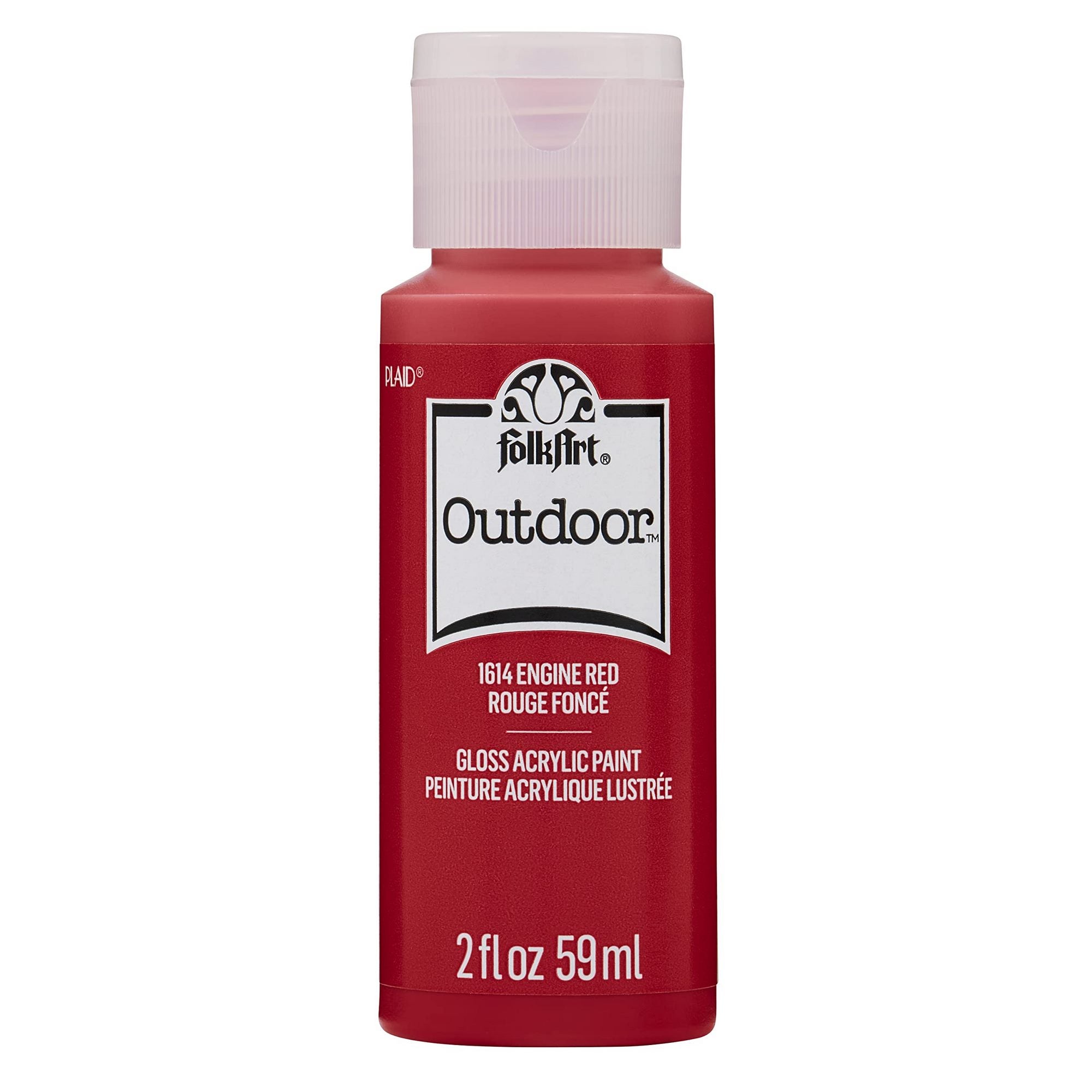Folkart Outdoor Brush On - Engine Red  2 Oz. - Al Masam Stationery LLC Main image