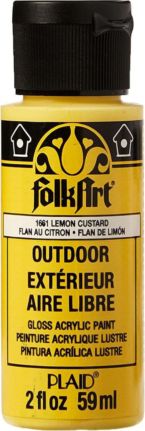 Folkart Outdoor Brush On - Lemon Custard 2 Oz. - Al Masam Stationery LLC Main image