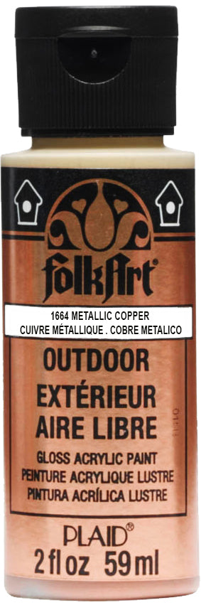 Folkart Outdoor Brush On - Metallic Copper 2 Oz. - Al Masam Stationery LLC Main image