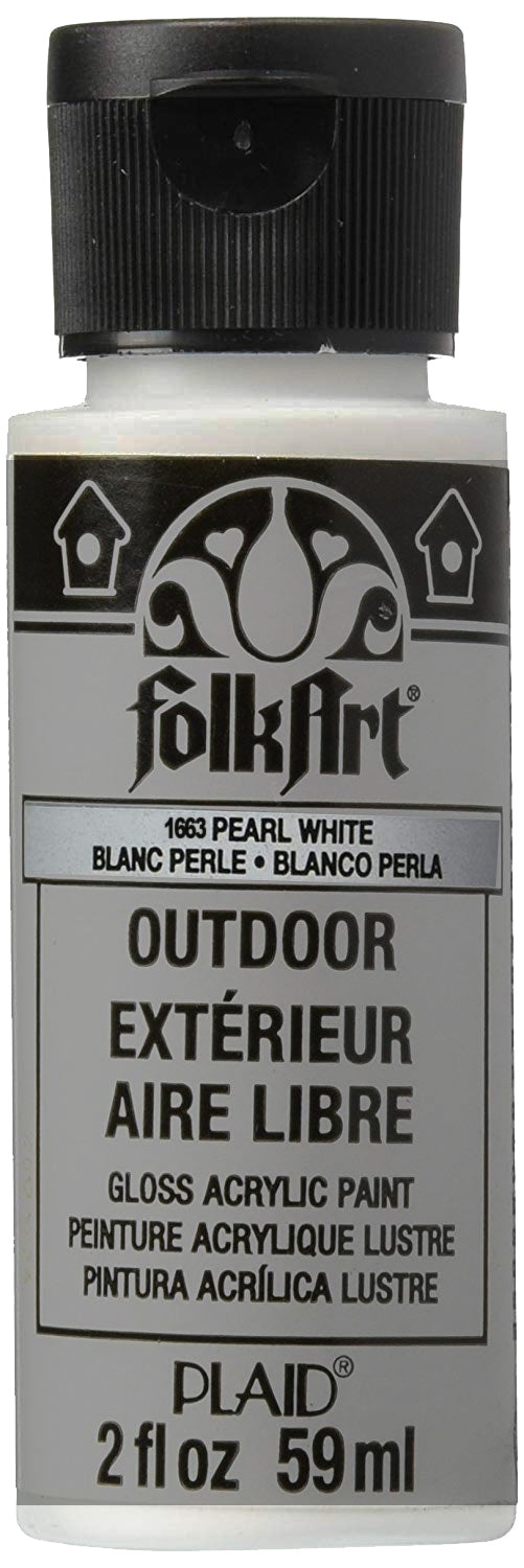 Folkart Outdoor Brush On - Metallic Pearl White - Al Masam Stationery LLC Main image