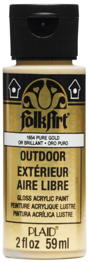 Folkart Outdoor Brush On - Metallic Pure Gold 2 Oz. - Al Masam Stationery LLC Main image