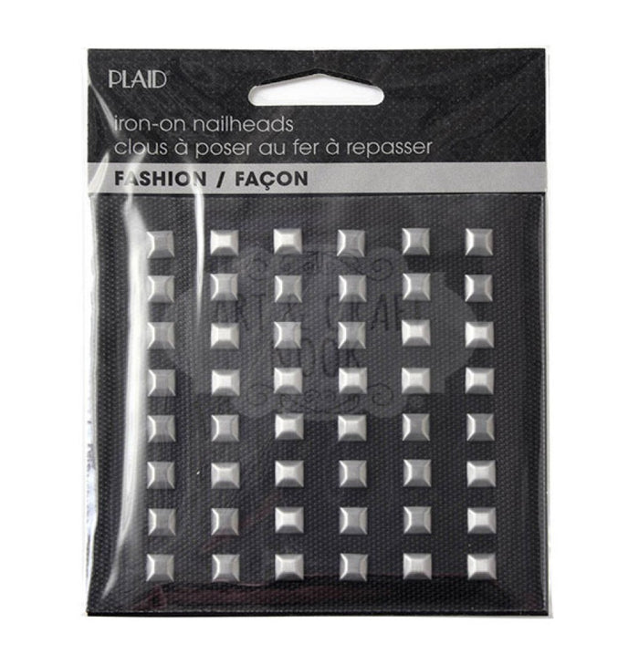 Hot Fix Iron On - Nailhead Square Brushed Silver - Al Masam Stationery LLC