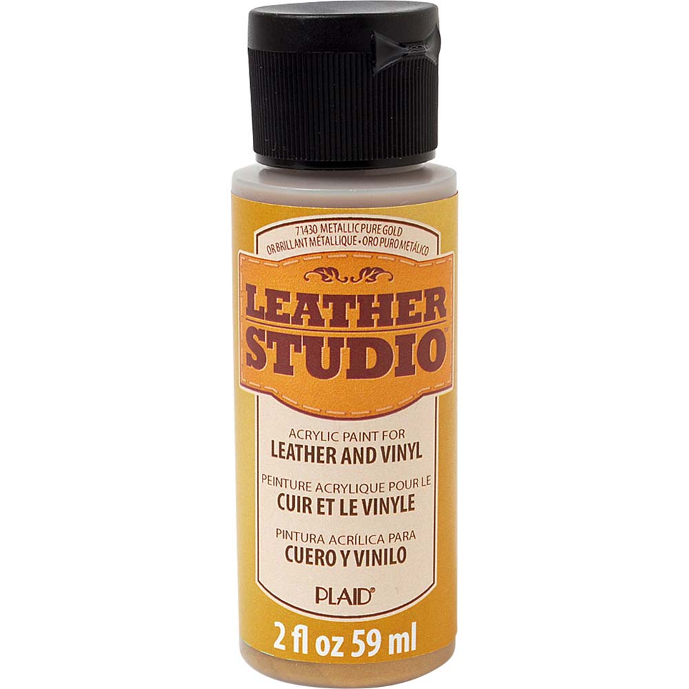 Leather Studio Paint Metallic Pure Gold 2 Oz. - Al Masam Stationery LLC Main image