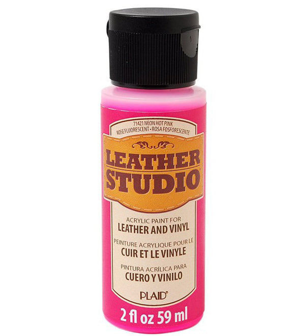 Leather Studio Paint Neon Hot Pink 1 Oz. - Al Masam Stationery LLC Main image