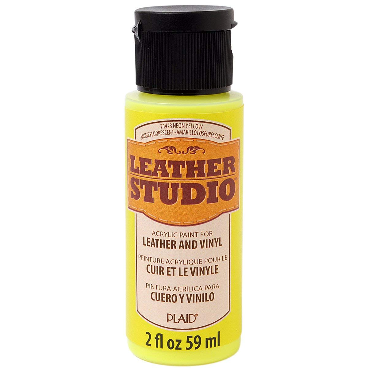 Leather Studio Paint Neon Yellow 2 Oz. - Al Masam Stationery LLC Main image