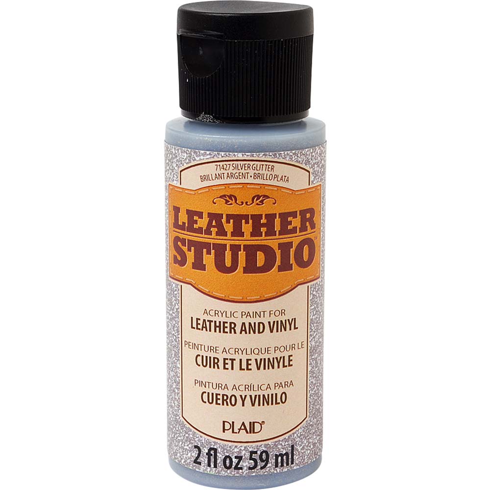 Leather Studio Paint Silver Glitter 2 Oz. - Al Masam Stationery LLC Main image