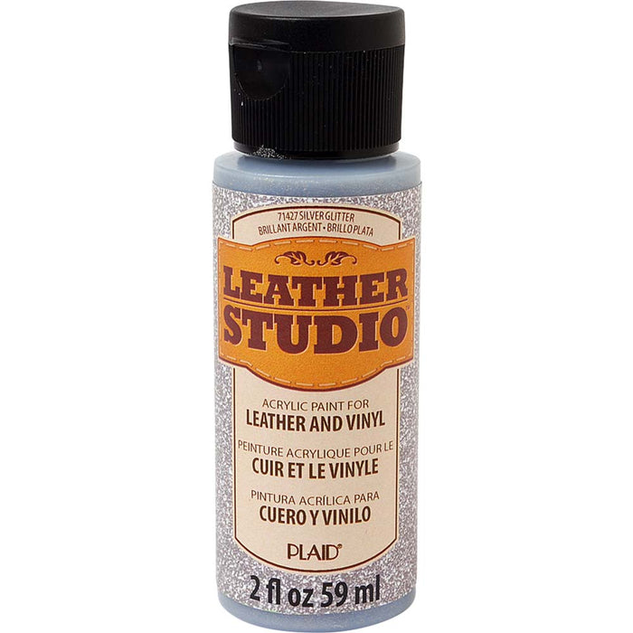Leather Studio Paint Silver Glitter 2 Oz. - Al Masam Stationery LLC
