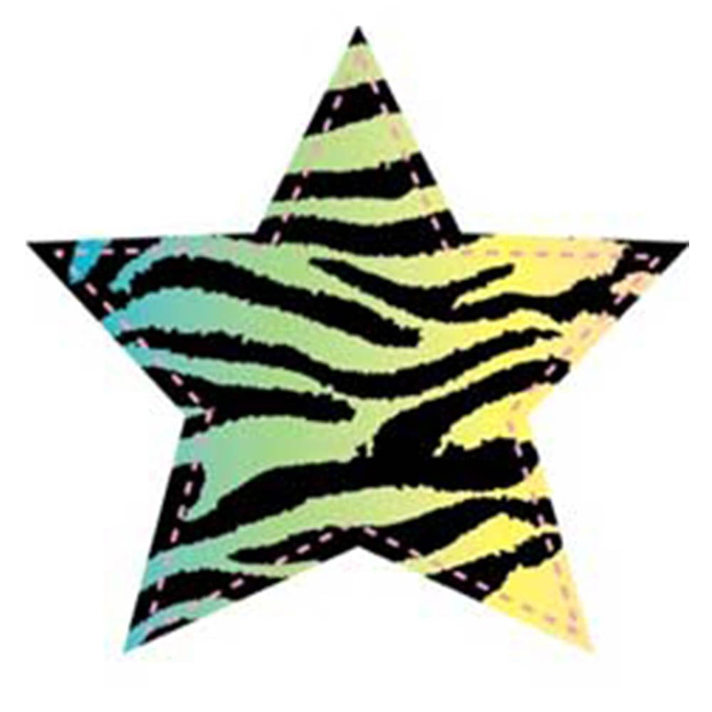 Fabric Iron On - Neon Zebra Star - Al Masam Stationery LLC Main image