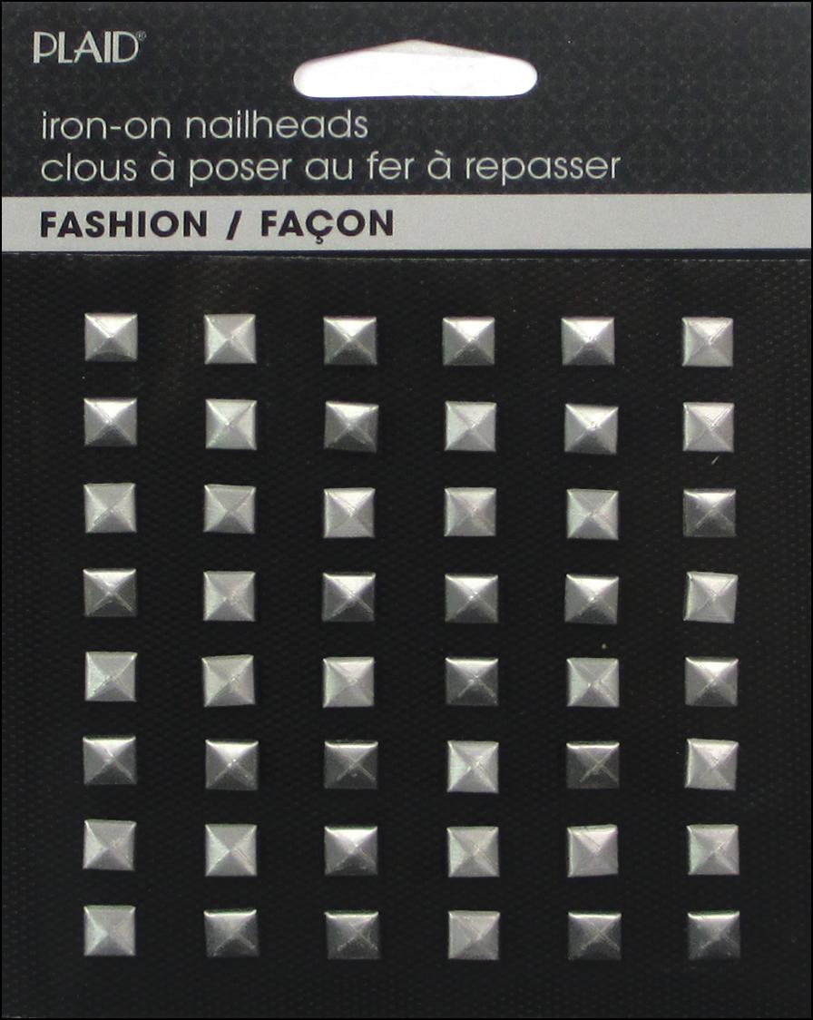 Hot Fix Iron On - Nailhead Pyramid Brushed Silver - Al Masam Stationery LLC Main image