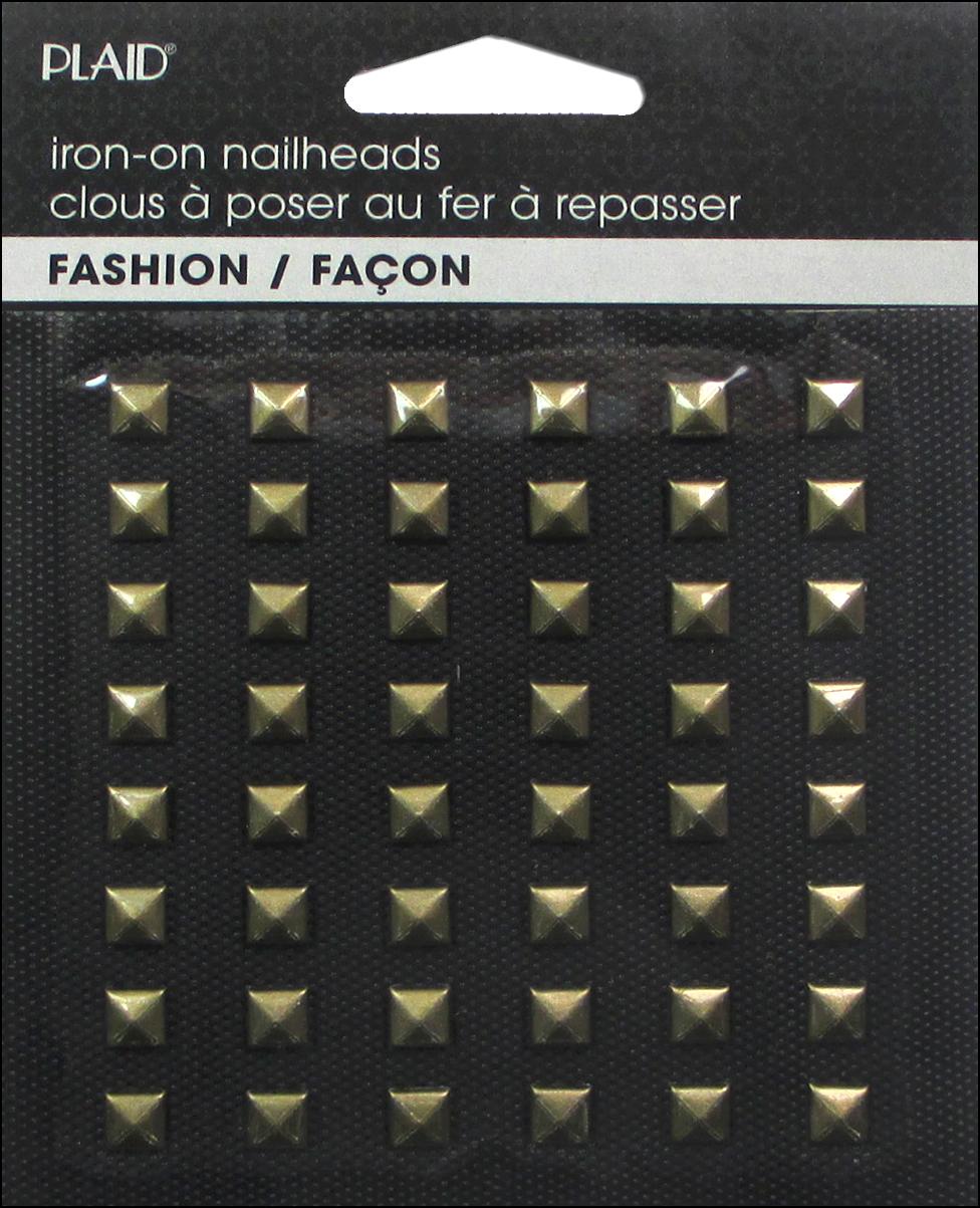 Hot Fix Iron On - Nailhead Pyramind Ox Brass - Al Masam Stationery LLC Main image